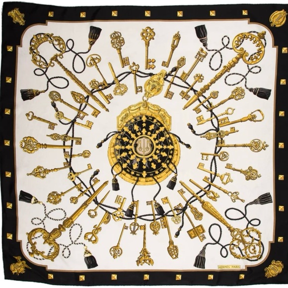 Hermès Paris Key Print Silk Scarf with Tags and COA - Picture 1 of 15